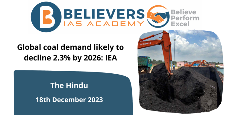 Global coal demand likely to decline 2.3% by 2026: IEA