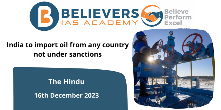 India to import oil from any country not under sanctions