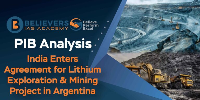 India Enters Agreement for Lithium Exploration & Mining Project in Argentina