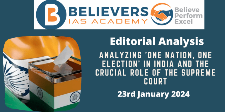 Analyzing ‘One Nation, One Election’ in India and the Crucial Role of the Supreme Court
