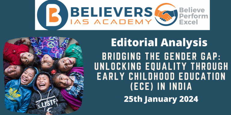 Bridging the Gender Gap: Unlocking Equality through Early Childhood Education (ECE) in India