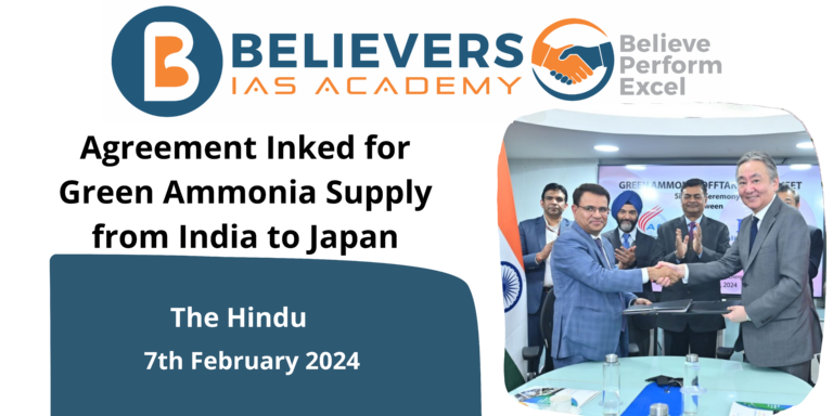 Agreement Inked for Green Ammonia Supply from India to Japan
