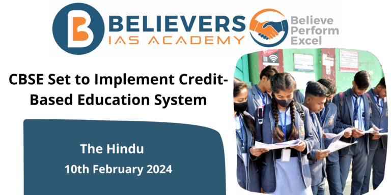 CBSE Set to Implement Credit-Based Education System