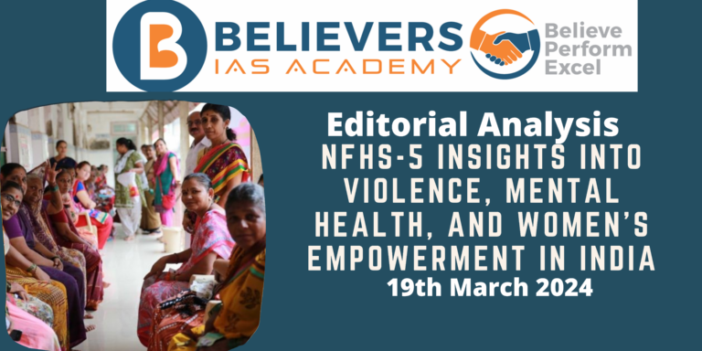 NFHS-5 Insights into Violence, Mental Health, and Women’s Empowerment in India