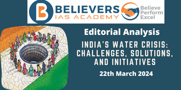 India’s Water Crisis: Challenges, Solutions, and Initiatives