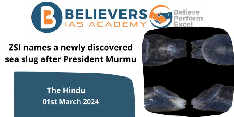 ZSI names a newly discovered sea slug after President Murmu
