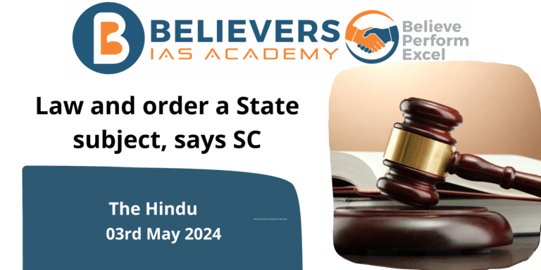Law and order a State subject, says SC