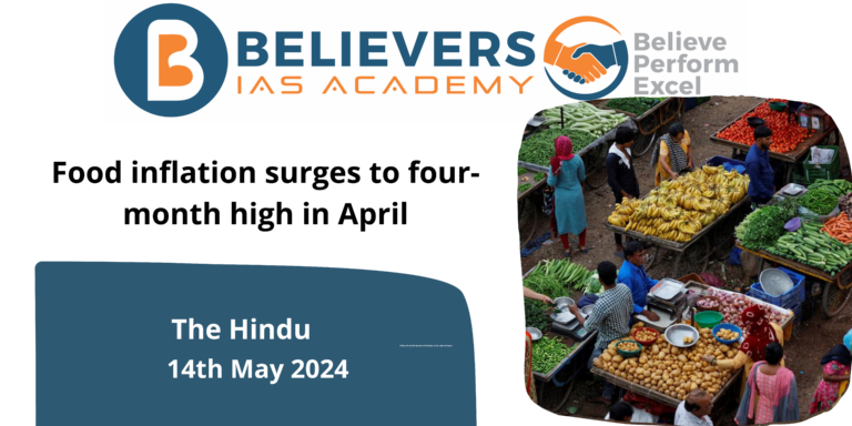 Food inflation surges to four-month high in April
