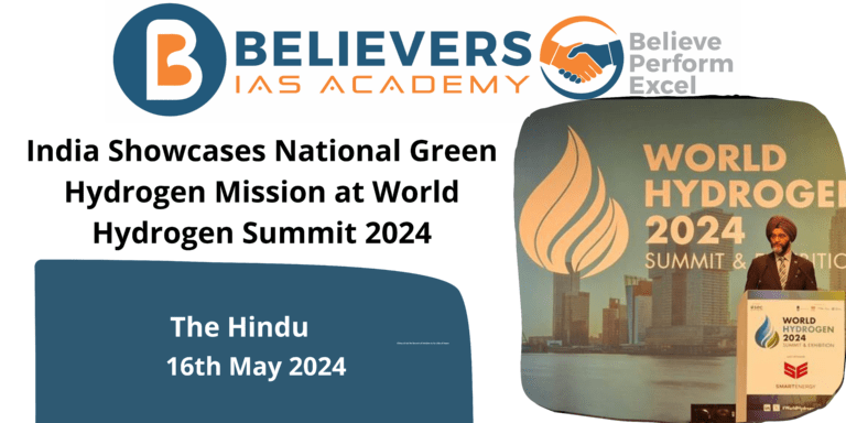 India Showcases National Green Hydrogen Mission at World Hydrogen Summit 2024