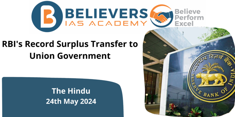 RBI’s Record Surplus Transfer to Union Government
