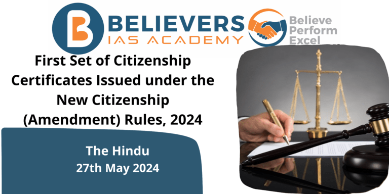 First Set of Citizenship Certificates Issued under the New Citizenship (Amendment) Rules, 2024