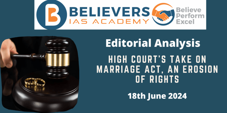 High Court’s take on Marriage Act, an erosion of rights