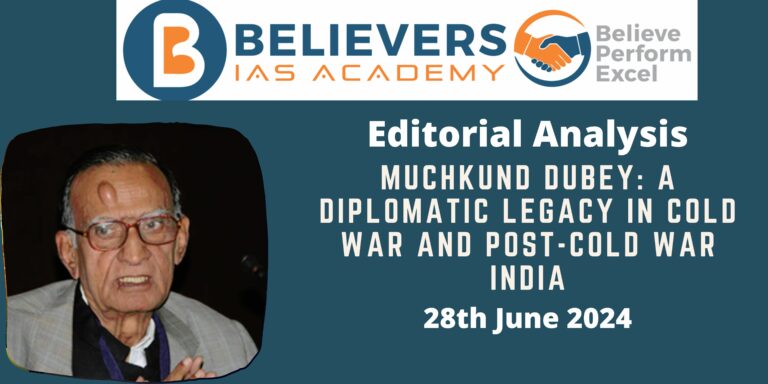 Muchkund Dubey: A Diplomatic Legacy in Cold War and Post-Cold War India