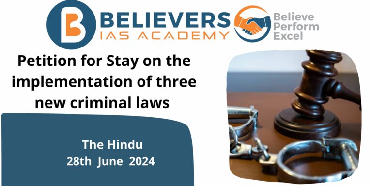 Petition for Stay on the implementation of three new criminal laws