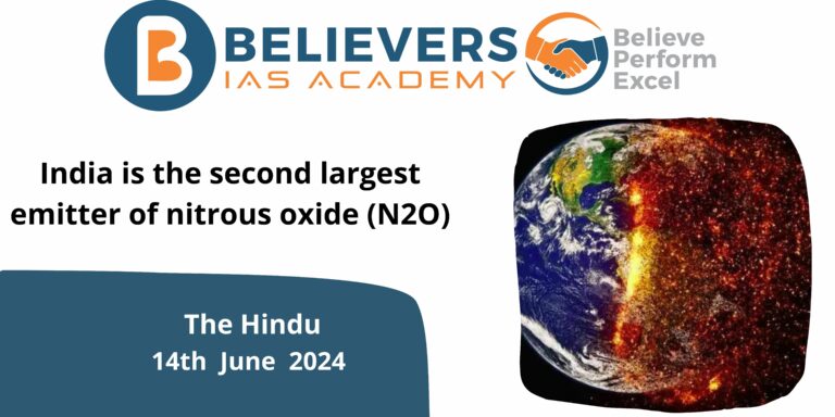India is the second largest emitter of nitrous oxide (N2O)