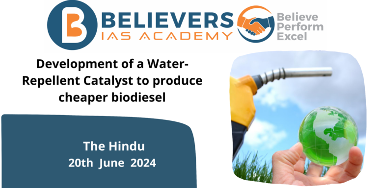 Development of a Water-Repellent Catalyst to produce cheaper biodiesel
