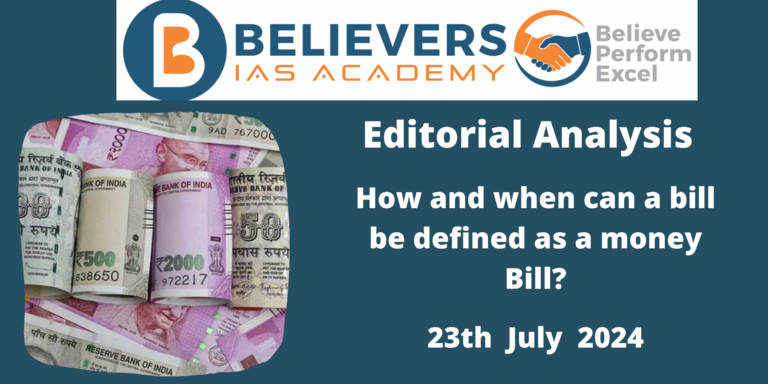 How and when can a bill be defined as a money Bill?