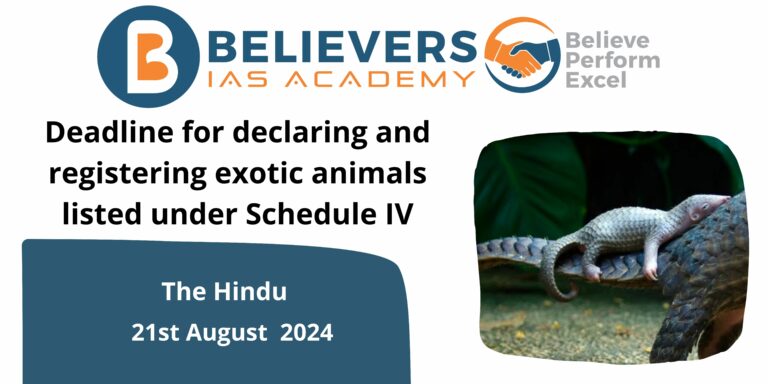 Deadline for declaring and registering exotic animals listed under Schedule IV