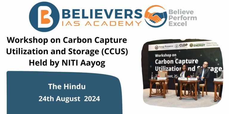 Workshop on Carbon Capture Utilization and Storage (CCUS) Held by NITI Aayog