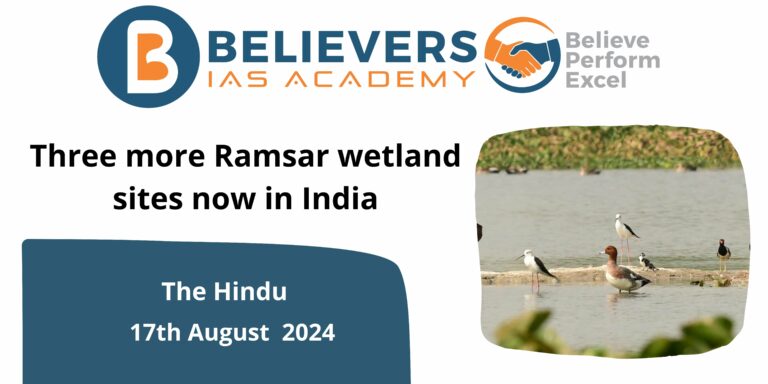 Three more Ramsar wetland sites now in India