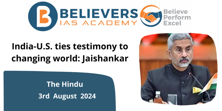 India-U.S. ties testimony to changing world: Jaishankar