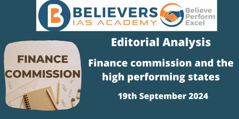 Finance commission and the high performing states