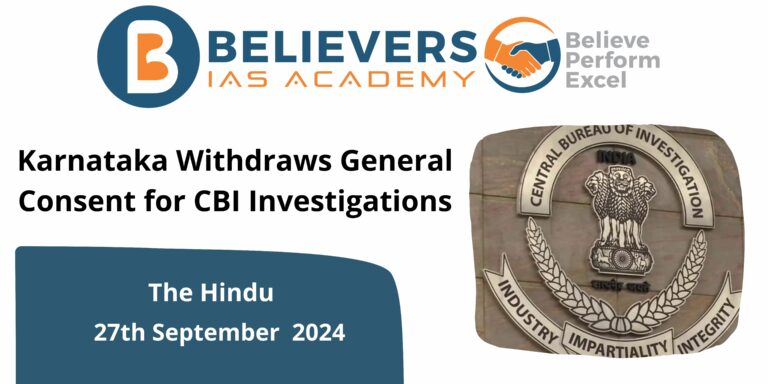Karnataka Withdraws General Consent for CBI Investigations
