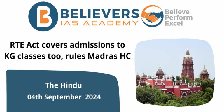 RTE Act covers admissions to KG classes too, rules Madras HC