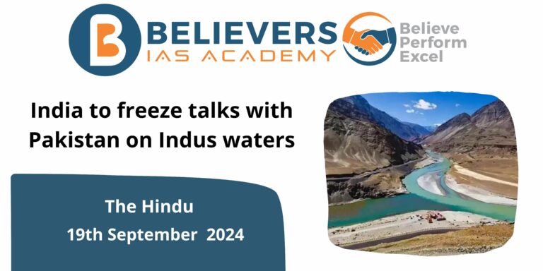 India to freeze talks with Pakistan on Indus waters