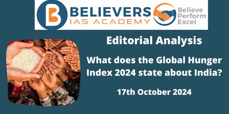 What does the Global Hunger Index 2024 state about India?