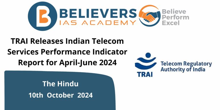 TRAI Releases Indian Telecom Services Performance Indicator Report for April-June 2024