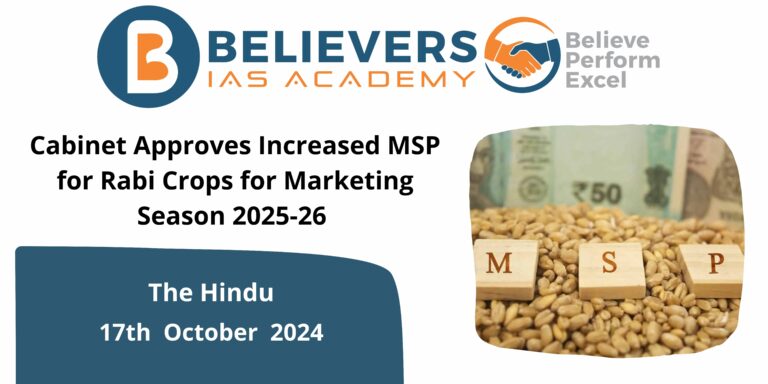 Cabinet Approves Increased MSP for Rabi Crops for Marketing Season 2025-26