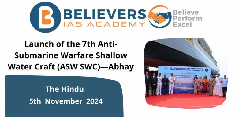 Launch of the 7th Anti-Submarine Warfare Shallow Water Craft (ASW SWC) – Abhay
