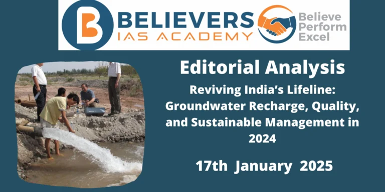 Reviving India’s Lifeline: Groundwater Recharge, Quality, and Sustainable Management in 2024