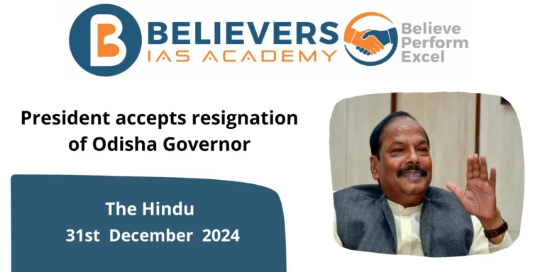 President accepts resignation of Odisha Governor