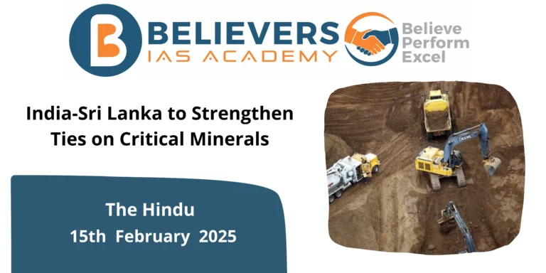 India-Sri Lanka to Strengthen Ties on Critical Minerals