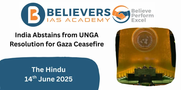 India Abstains from UNGA Resolution for Gaza Ceasefire