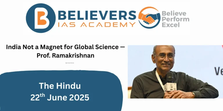India Not a Magnet for Global Science — Prof. Ramakrishnan