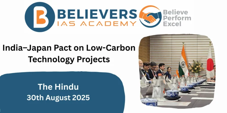 India–Japan Pact on Low-Carbon Technology Projects