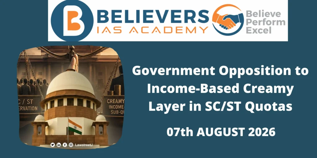 Government Opposition to Income-Based Creamy Layer in SC/ST Quotas