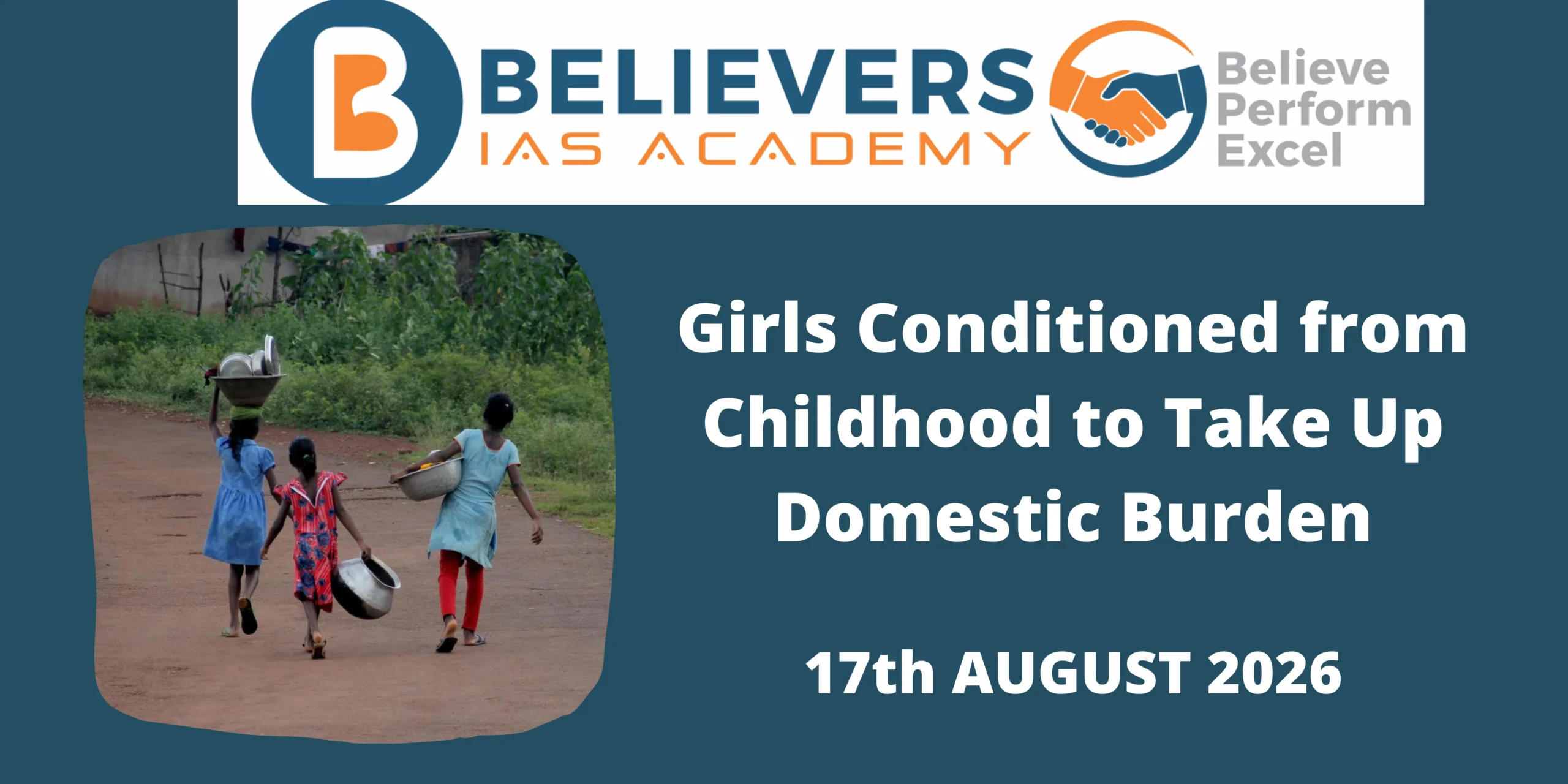 Girls Conditioned from Childhood to Take Up Domestic Burden